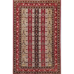 فرش دستباف آنتیک قم ابريشم ۷۰ ساله طرح محرمات